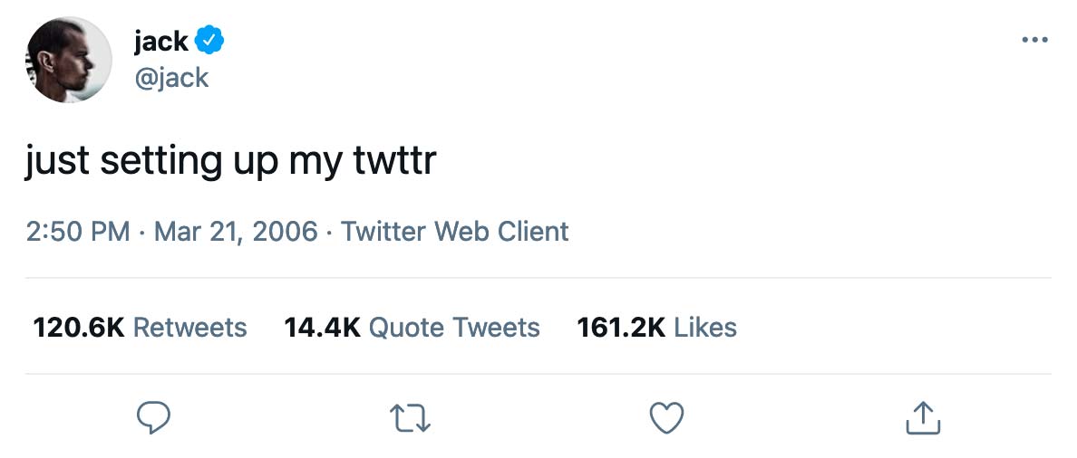 Jack Dorsey's First Tweet as an NFT